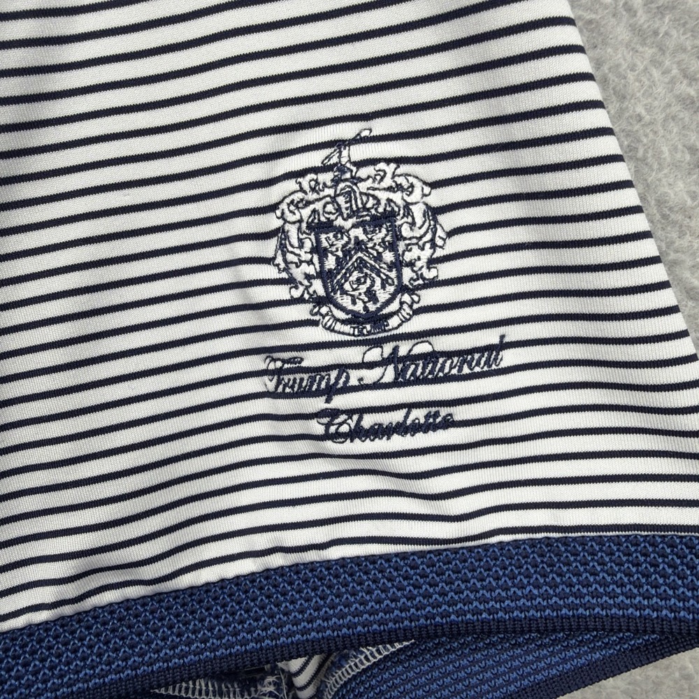 Greyson Polo Shirt Mens‎ XL Blue White Striped Trump National Charlotte Golf - Picture 3 of 9